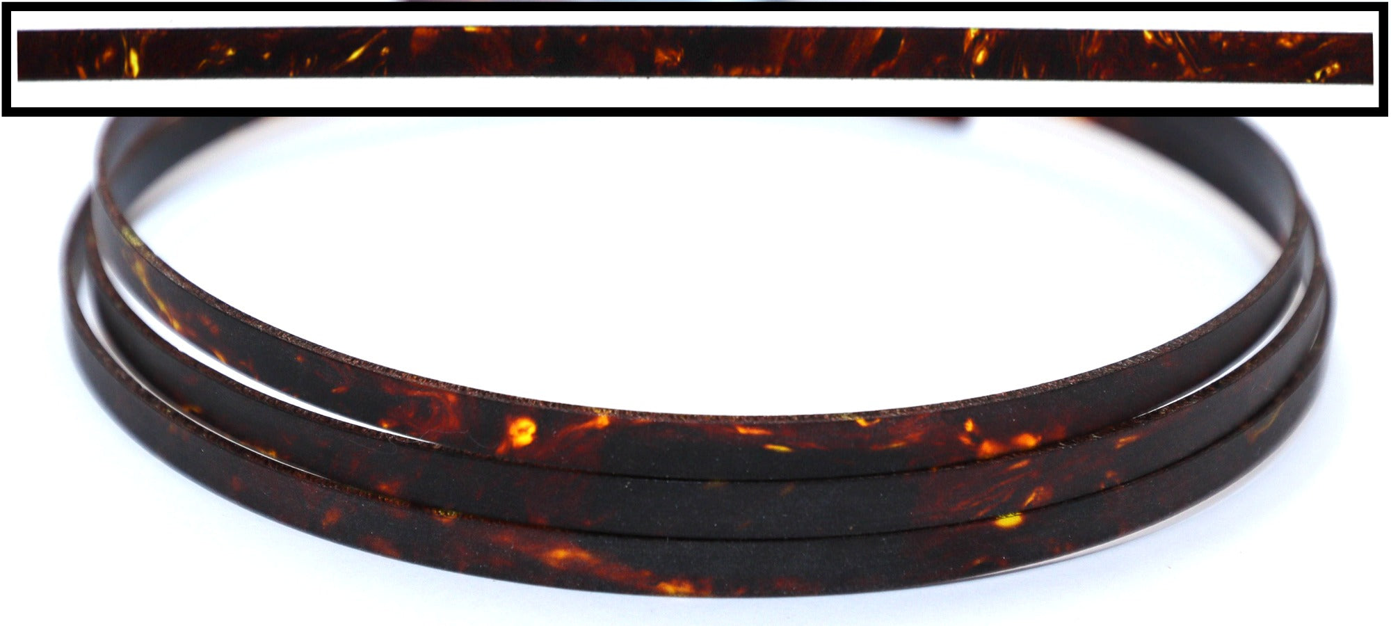 Plastic Guitar Binding (Celluloid) Brown Tortoise, 54" long piece (1.5