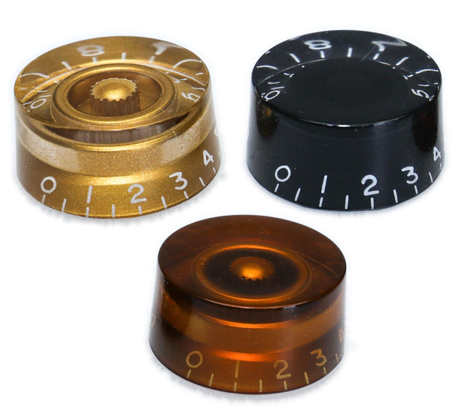 Speed Knob for Gibson-type Guitars, Alpha 18-spline coarse-knurled (choose color)