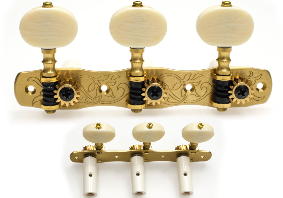Gotoh 35G1800(SB)2M Tuners with 10mm Plastic Rollers for Acoustic Guitars (Solid Brass)