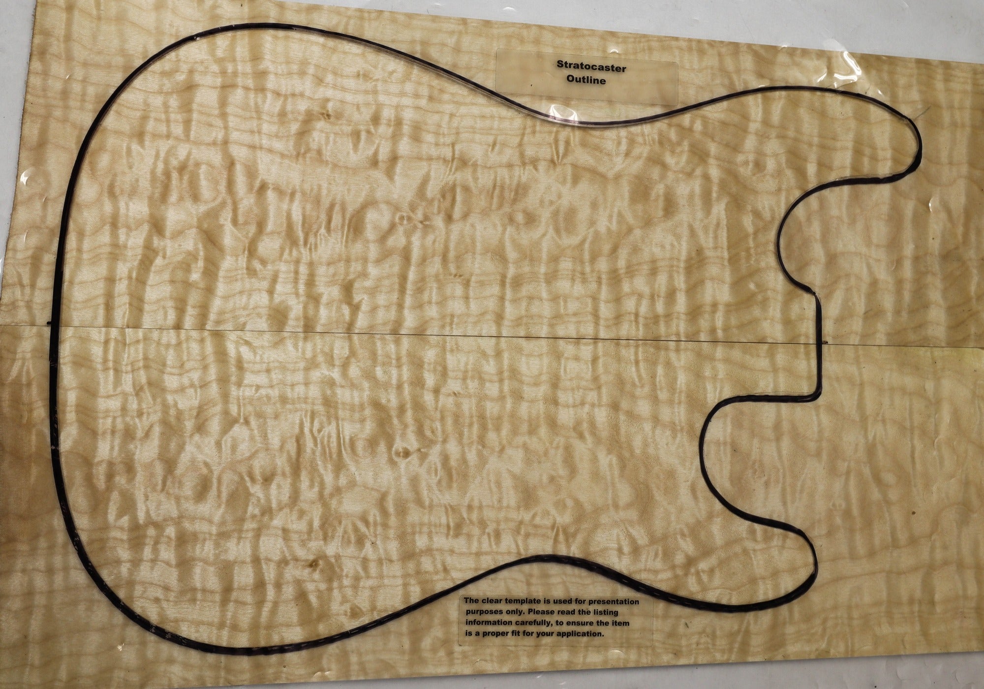 Maple quilt drop top guitar set of two pieces, highly figured. EdCo