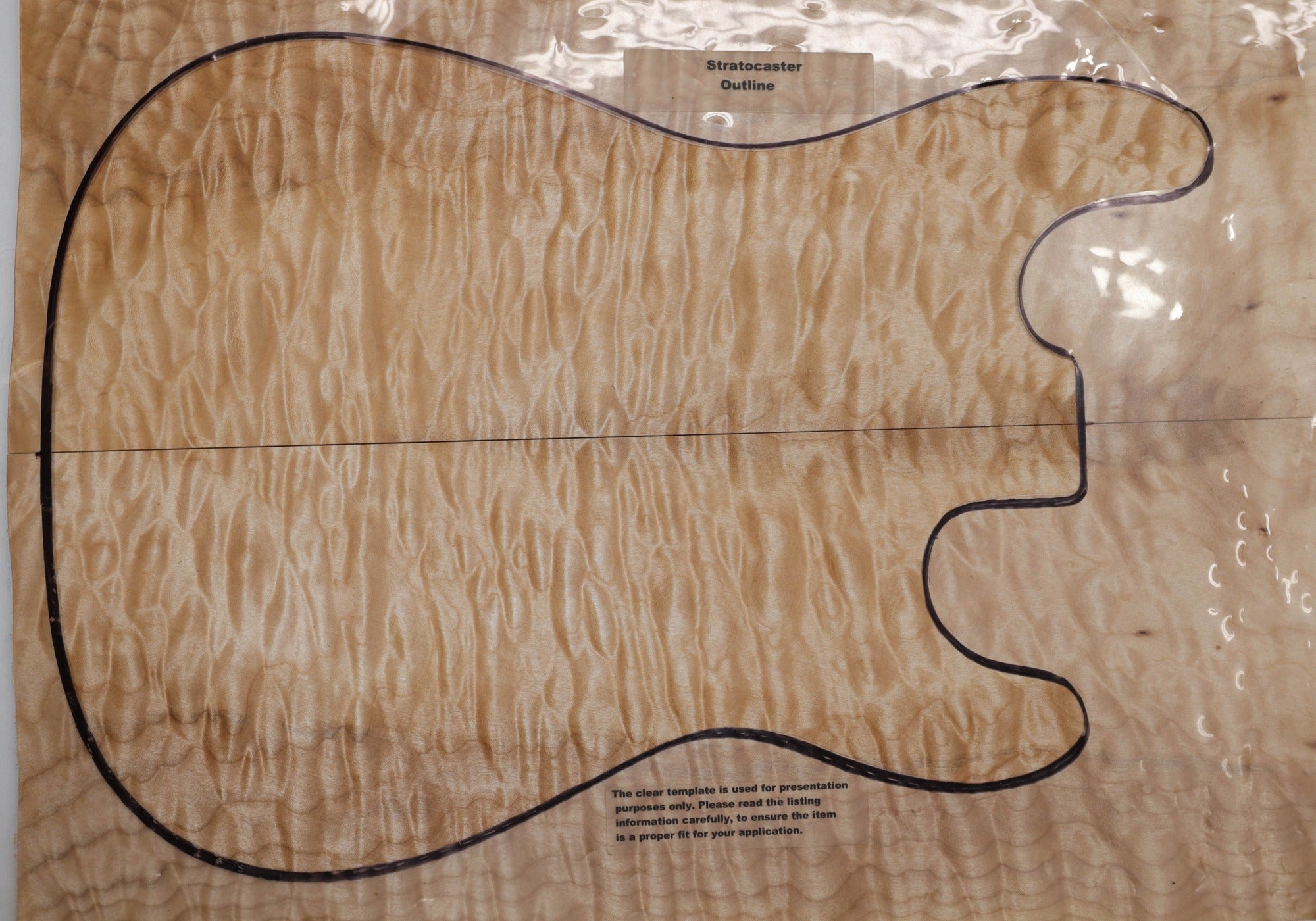 Maple quilt drop top guitar set of two pieces, highly figured. EdCo