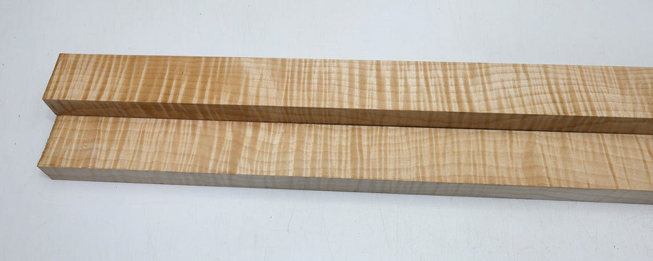 Maple Spindles Blocks, 2 pieces 1" x 1.6" x 22.8" (HIGH FIGURE) - Stock# 6-2000