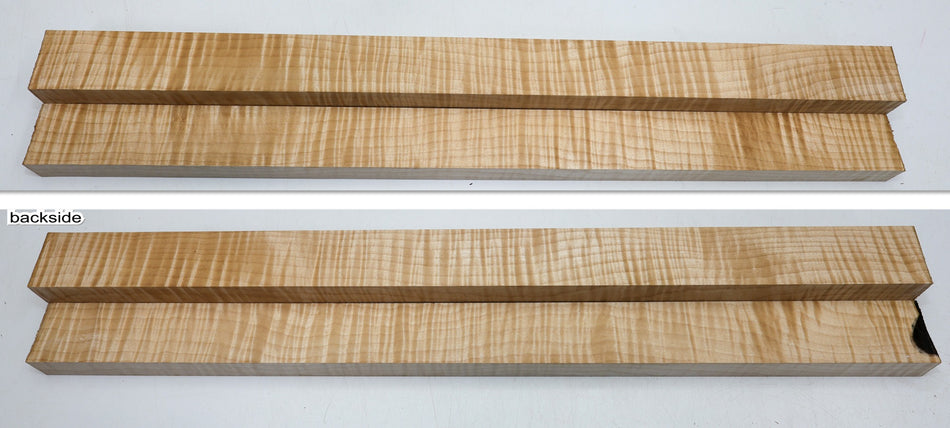Maple Spindles Blocks, 2 pieces 1" x 1.6" x 22.8" (HIGH FIGURE) - Stock# 6-2000