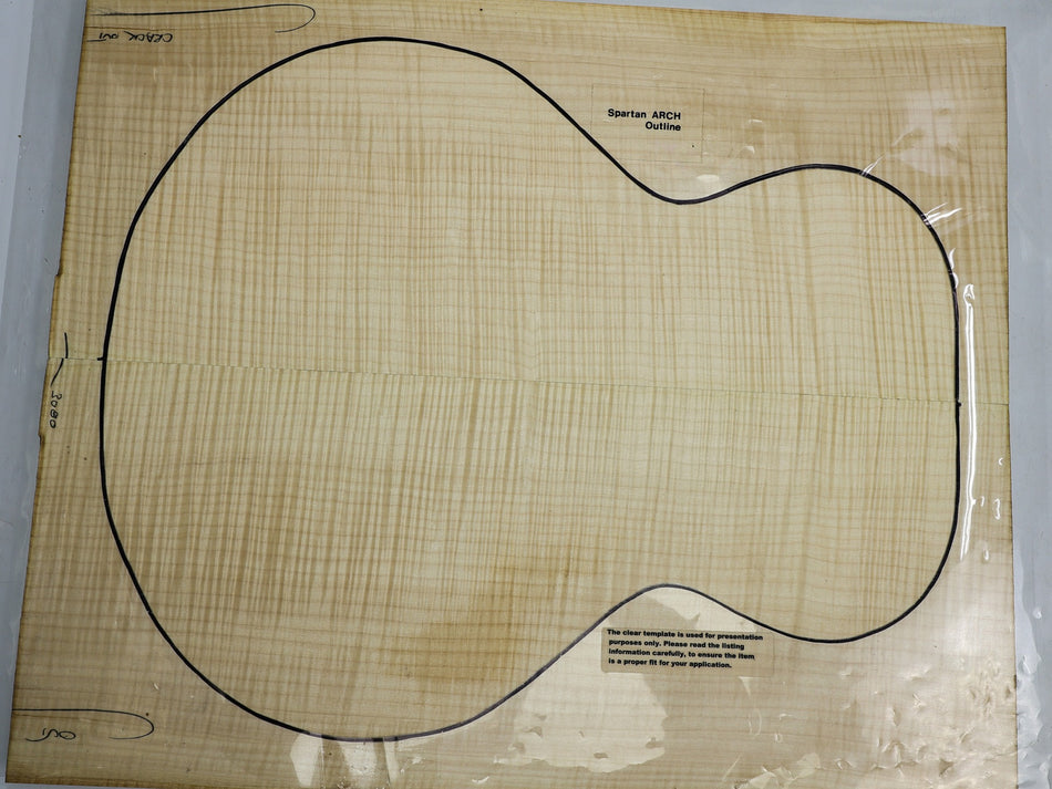 Maple Flame Archtop Guitar set, 1" thick (HIGH FIGURE) - Stock# 6-3080