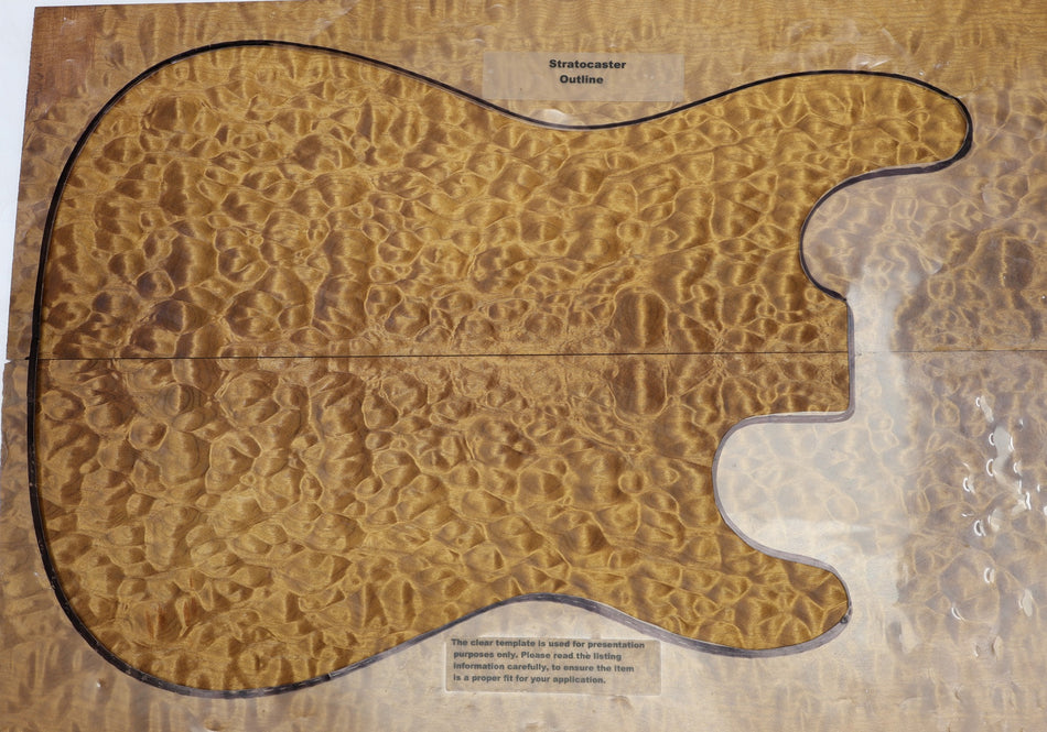 Torrefied Maple Quilt Guitar set, 0.29" thick (HIGH FIGURE) - Stock# 6-4256