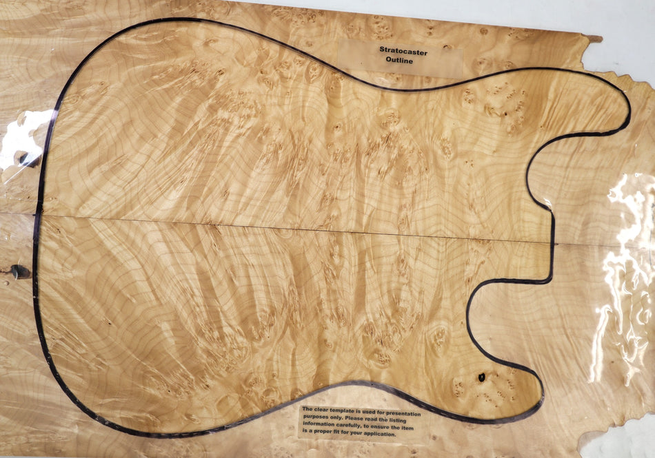 Maple Burl Guitar set, 0.29" thick (GREAT FIGURE) - Stock# 6-4274