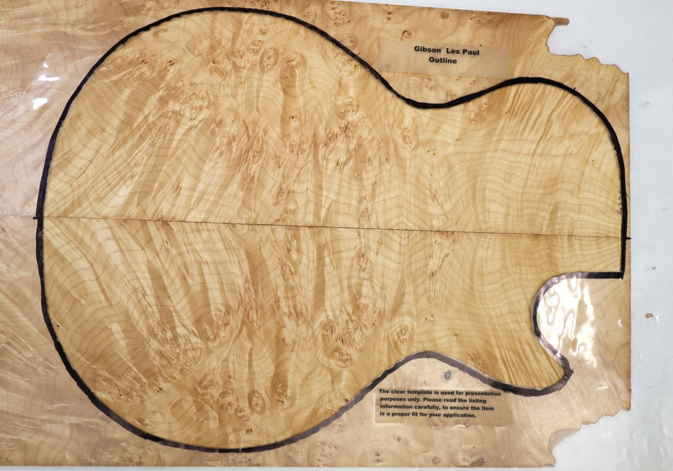 Maple Burl Guitar set, 0.29" thick (GREAT FIGURE) - Stock# 6-4274