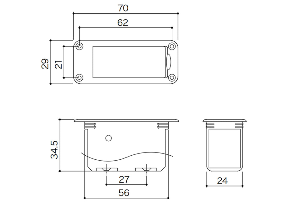 Gotoh BB-04 Inner-Mount Battery Box, for 9V battery