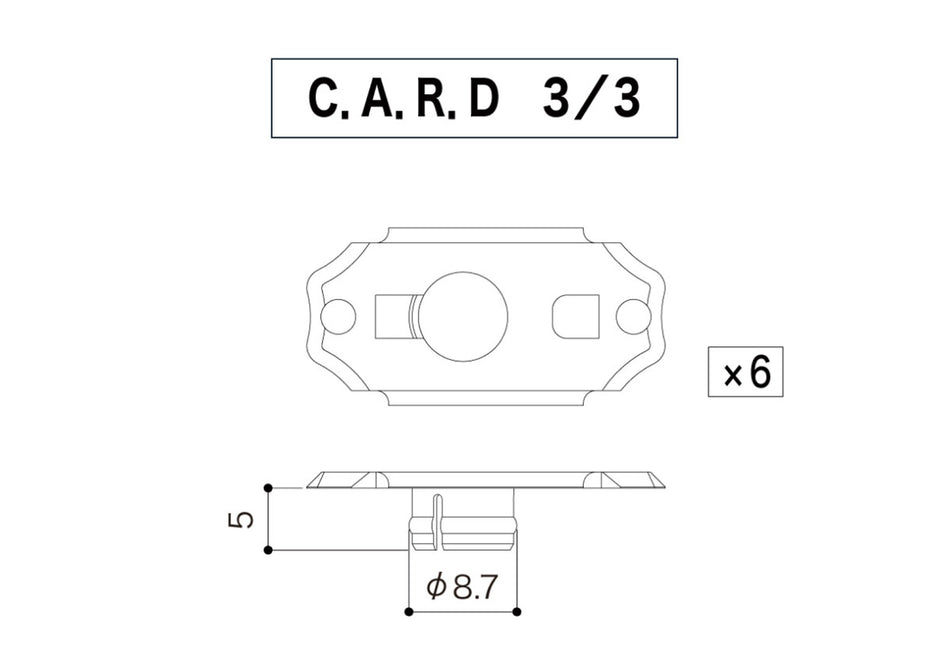 Gotoh C-A-R-D (3L+3R) for SD90 Tuners, 6 piece set