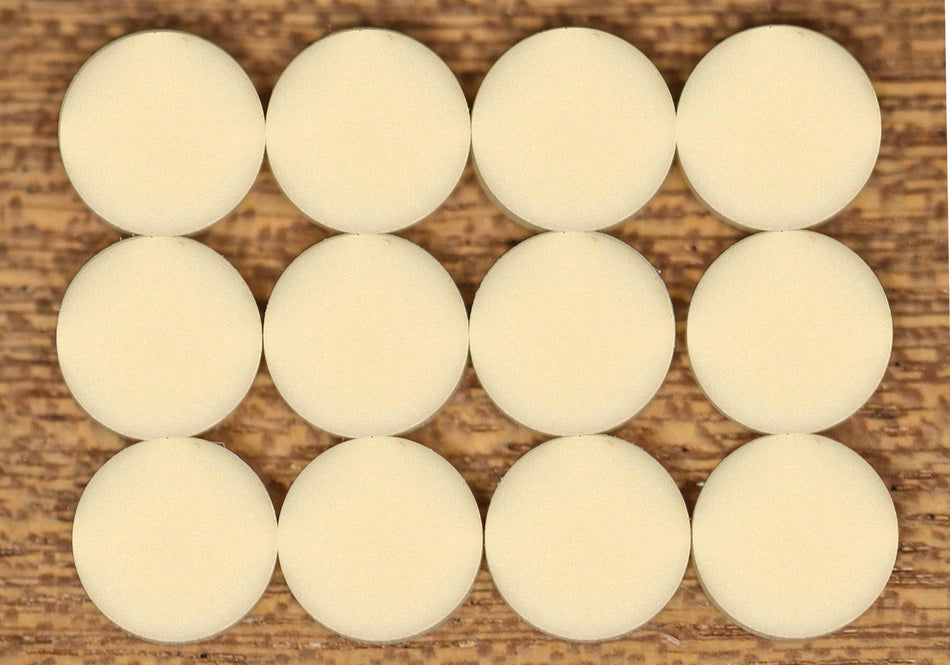 Round Cream Plastic Guitar Position Markers, 12 pieces