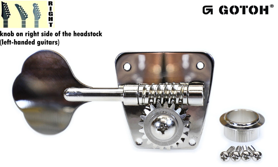 Gotoh FB30(N) Clover Bass Tuner, 1 Right* for Left-Hand (Nickel)