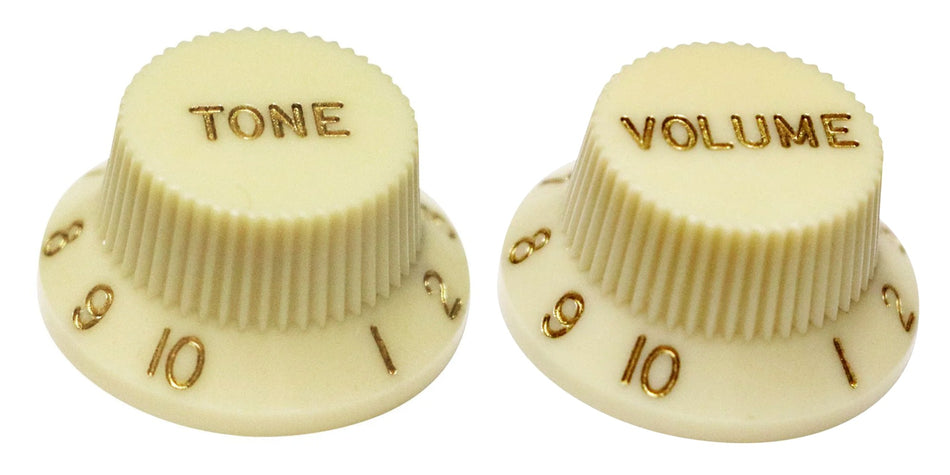 Knob for Fender-type Strat Guitars, CTS (Volume or Tone) Vintage with Gold Numbers