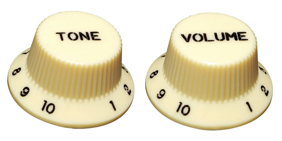 Knob for Fender-type Strat Guitars, Alpha (Volume or Tone) Cream with Black Numbers