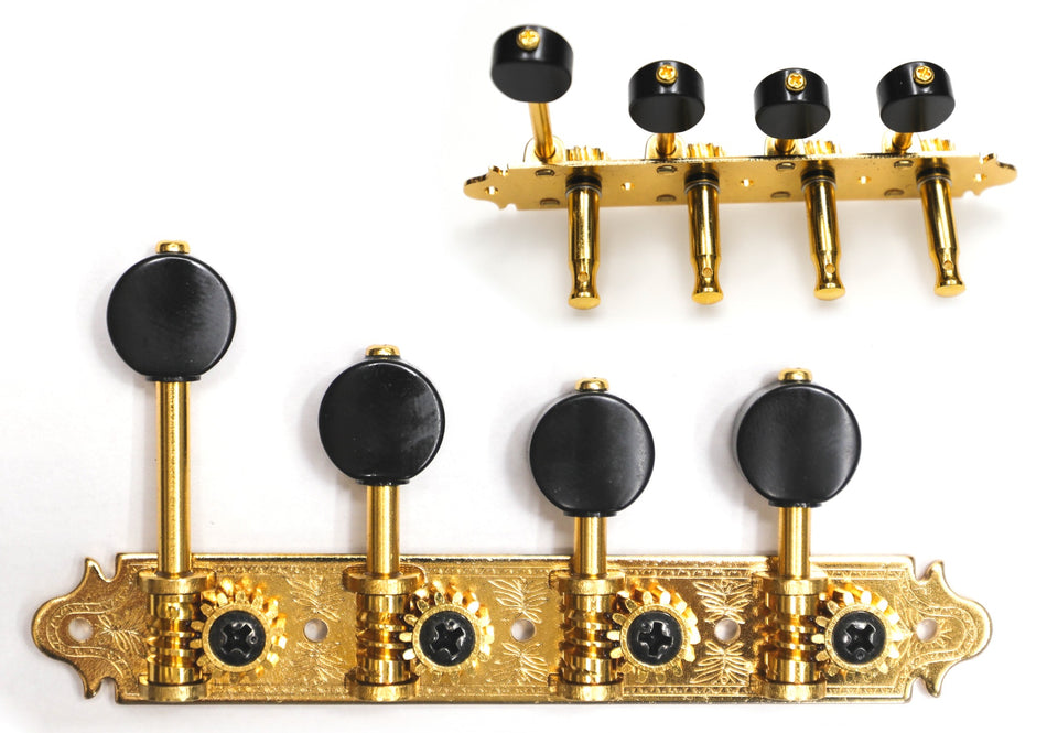 Mandolin Tuners, F-style Gotoh MF40(G)MB with Metal Rollers (Gold)