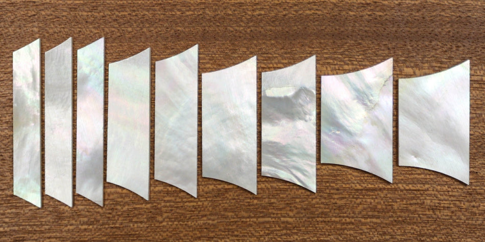 Mother of Pearl Position Marker Inlay, Pre-Cut 9 piece set, Les Paul Style