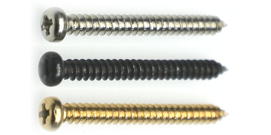 Pickup Mounting Screws (4 pack) Round Head 2.6x25mm (choose finish)