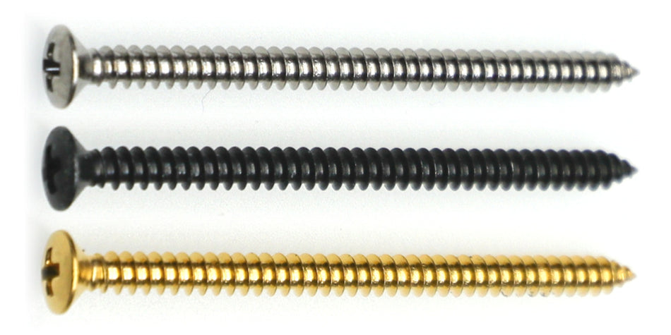 Pickup Height Screws for Solidbody (4 pack) Oval Head 2.6x40mm (choose finish)