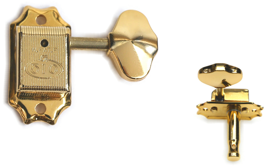 Gotoh SD510(G)06M Tuners with Standard Post + C-A-R-D, 3L+3R (Gold)