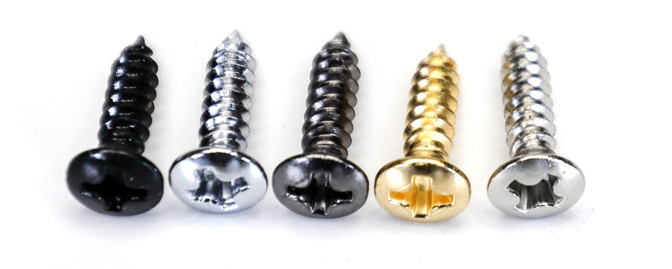 Pickguard / Cover Mounting Screw (10 pack) Oval Head 3x11.5mm (choose finish)