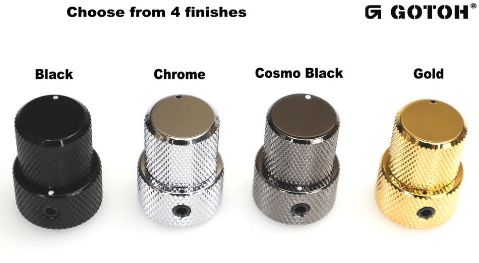 Gotoh VK15 & VK18 Knurled Stacked Concentric Knobs, set of 2 (chose finish)