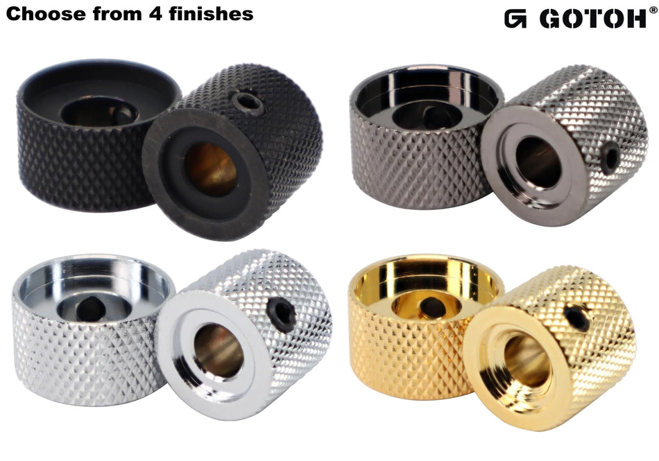 Gotoh VK15 & VK18 Knurled Stacked Concentric Knobs, set of 2 (chose finish)