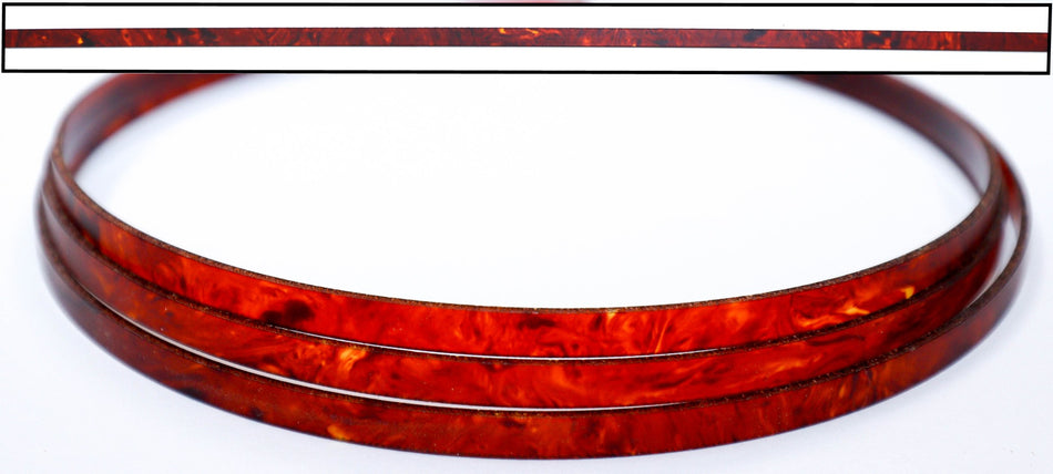 Plastic Guitar Binding (Celluloid) Red Tortoise, 54" long piece (1.5 x 6 x 1380mm)