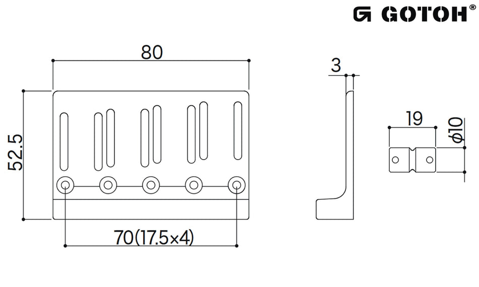 Gotoh 201B-4(C) Bass Bridge Saddle, 4-string Fender-style (Chrome)