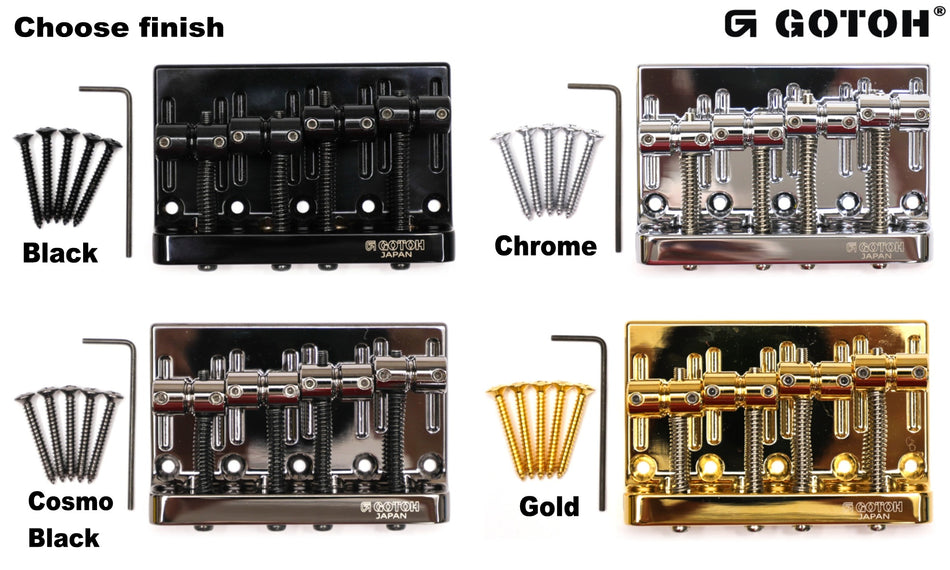 Gotoh 201B-4 Bass Bridge Saddle, 4-string Fender-style (choose finish)