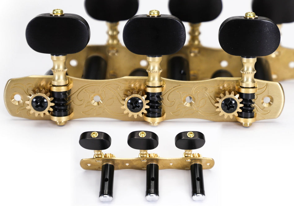 Gotoh 35ARB1800(SB)EN Tuners with 10mm Aluminium Rollers for Acoustic Guitars (Solid Brass)