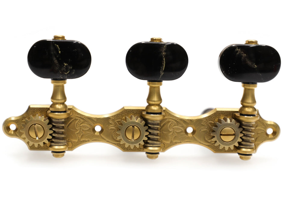 Gotoh 35ARB510QC(G)BB Tuners with 10mm Black Aluminium Rollers for Acoustic Guitars (Gold)