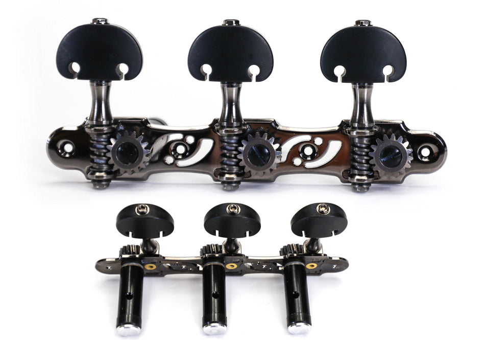 Gotoh 35AR510S(CK)KB Tuners with 10mm Black Aluminium Rollers for Acoustic Guitars (Cosmo Black)