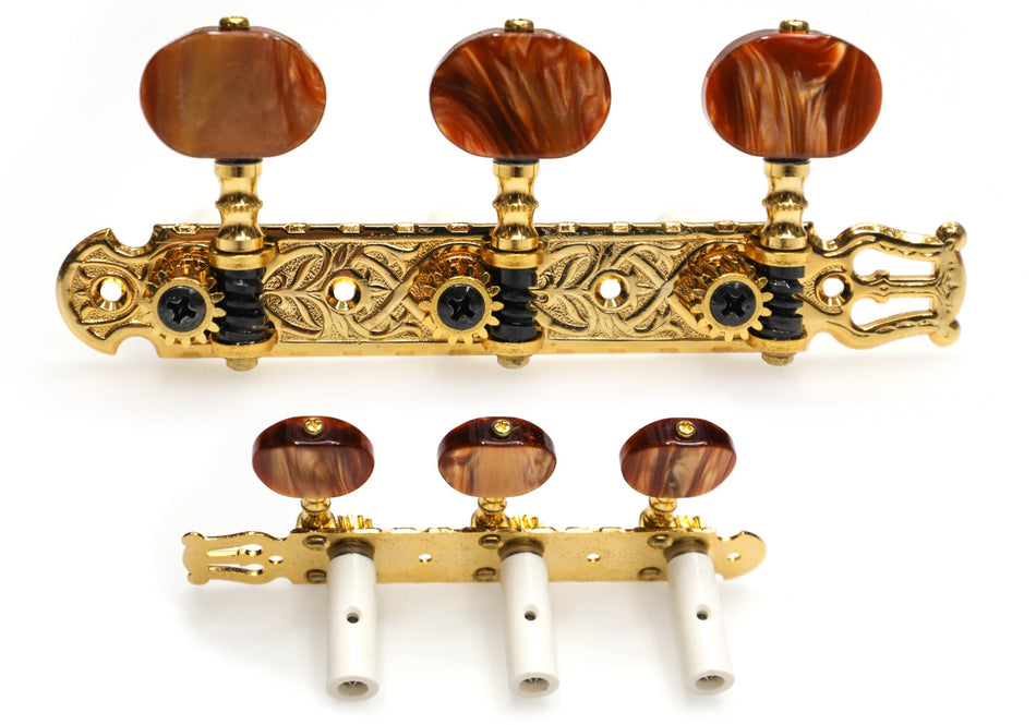 Gotoh 35G1600(G)2R Tuners with 10mm Plastic Rollers for Acoustic Guitars (Gold)