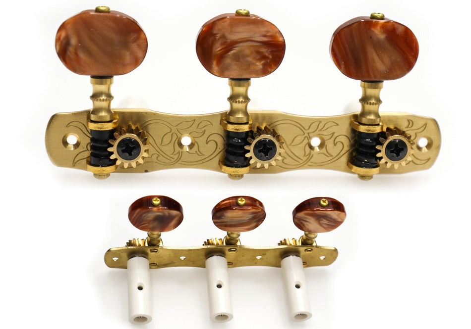 Gotoh 35G1800(SB)2R Tuners with 10mm Plastic Rollers for Acoustic Guitars (Solid Brass)