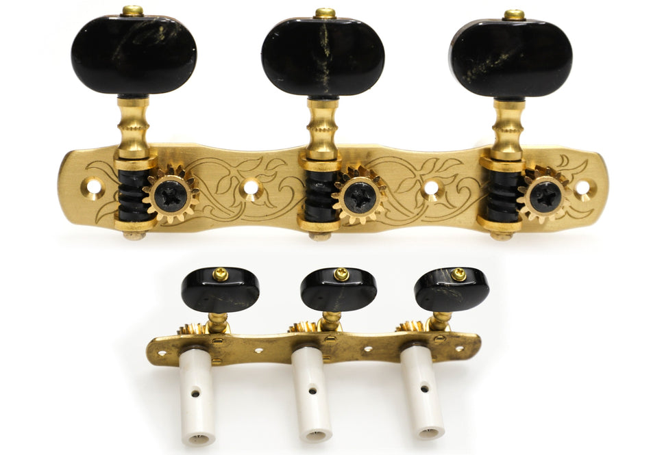 Gotoh 35G1800(SB)BB Tuners with 10mm Plastic Rollers for Acoustic Guitars (Solid Brass)