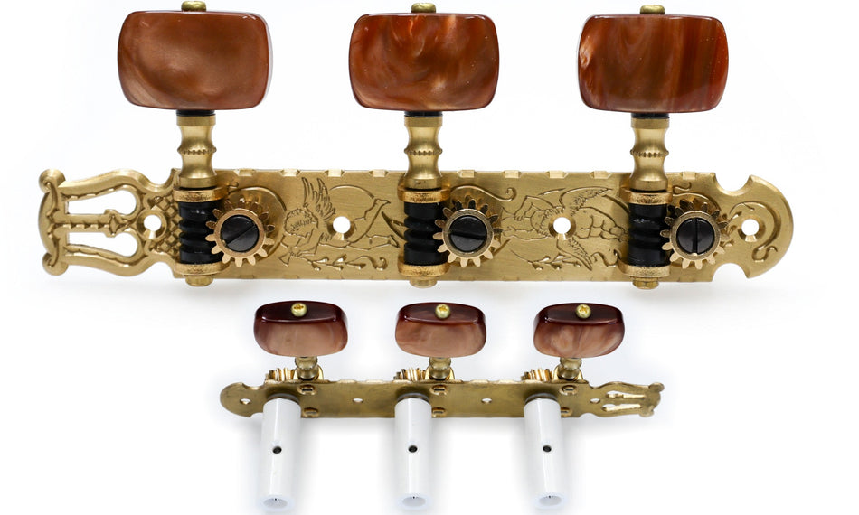 Gotoh 35G3600C(SB)1R Tuners with 10mm Plastic Rollers for Acoustic Guitars (Solid Brass)