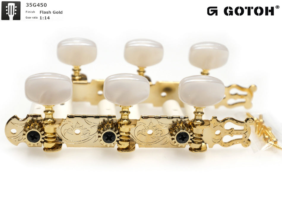 Gotoh 35G450(G) Gotoh with 10mm Rollers for Acoustic Guitars (Gold)