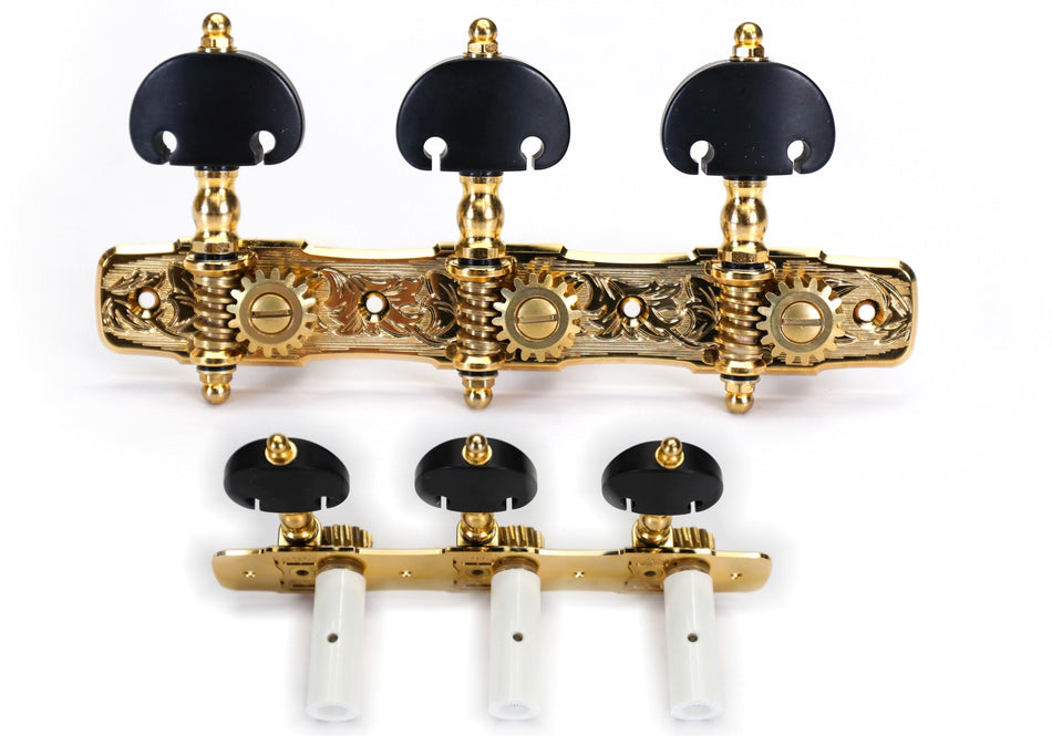 Gotoh 35G510C(G)KB Tuners with 10mm Plastic Rollers for Acoustic Guitars (Gold)
