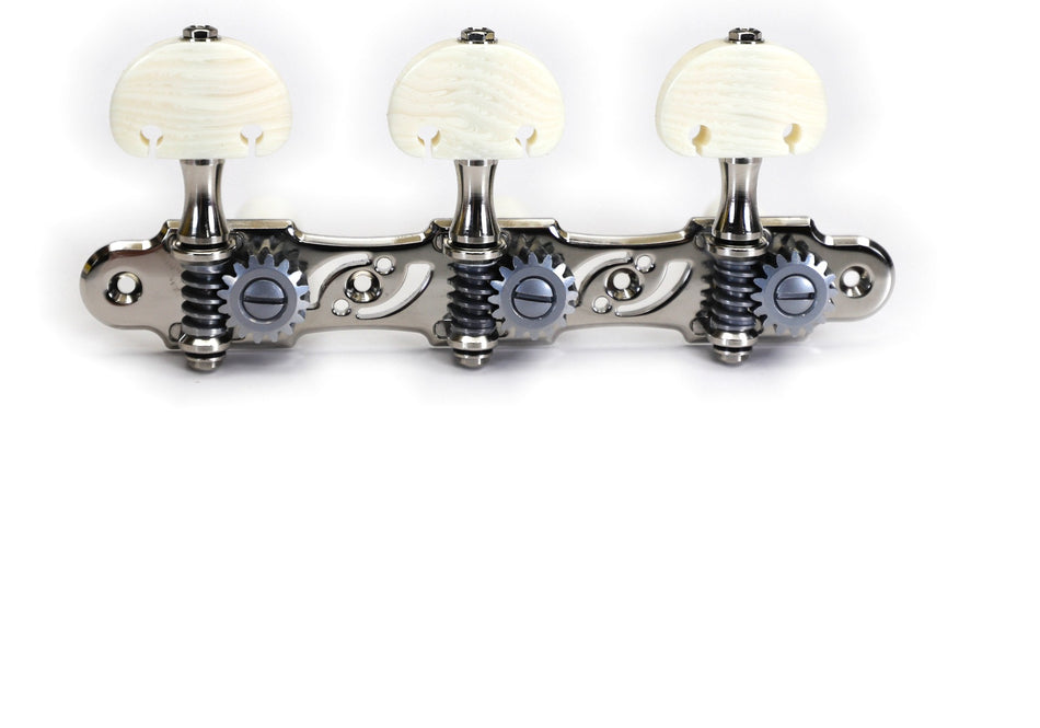 Gotoh 35AR510S(N)KM Tuners with 10mm Black Aluminium Rollers for Acoustic Guitars (Nickel)