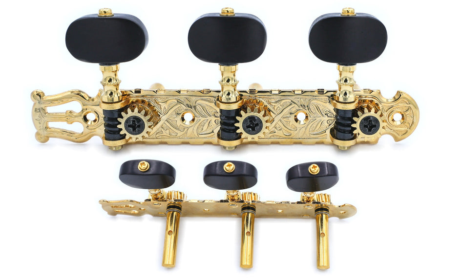 Gotoh 35P1600(G)EN Tuners with 6mm Metal Rollers for Acoustic Guitars (Gold)