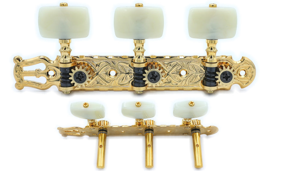 Gotoh 35P1600(G)Ei Tuners with 6mm Metal Rollers for Acoustic Guitars (Gold)