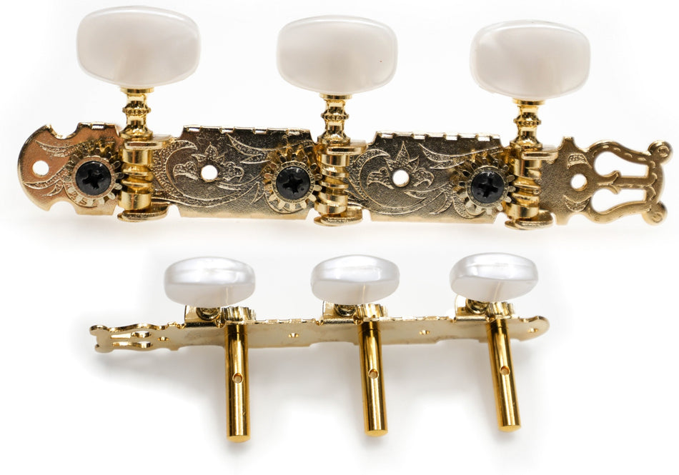 Gotoh 35P450(FG) Tuners with 6mm Metal Rollers for Acoustic Guitars (Flash Gold)