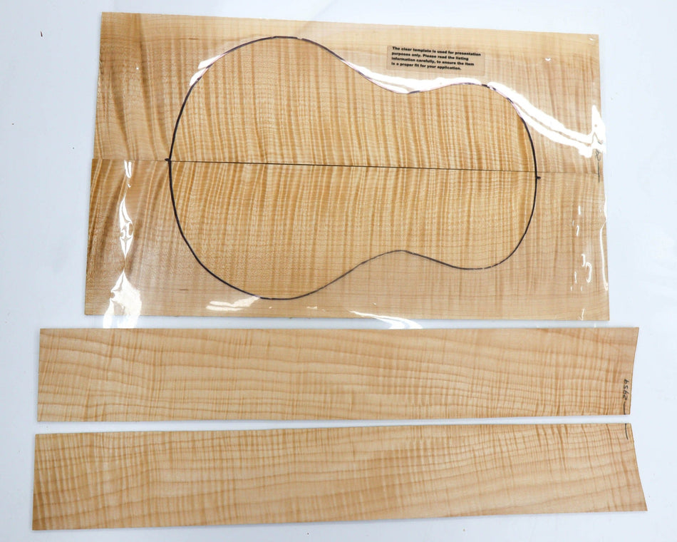 Maple Flame Ukulele back & side set (+4A HIGHLY FIGURED) - Yair