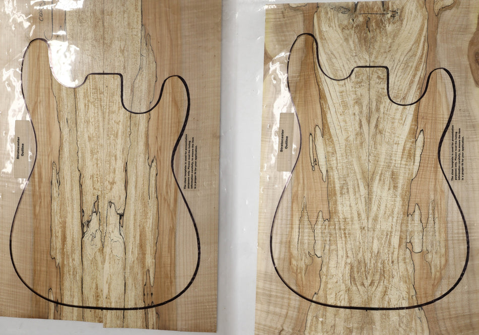 2 Matched Spalted Maple Guitar sets, 0.35" thick (Great Figure 3★) - Stock# 5-5398