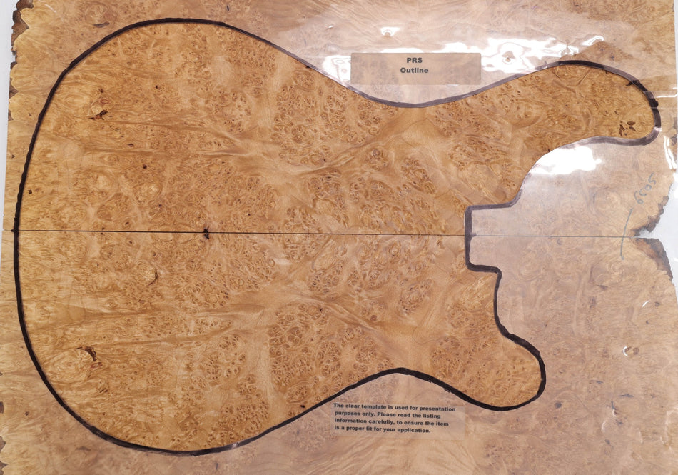 Maple Burl Guitar set, 0.8" thick, HIGHLY FIGURED (+4★) - Stock# 5-6505