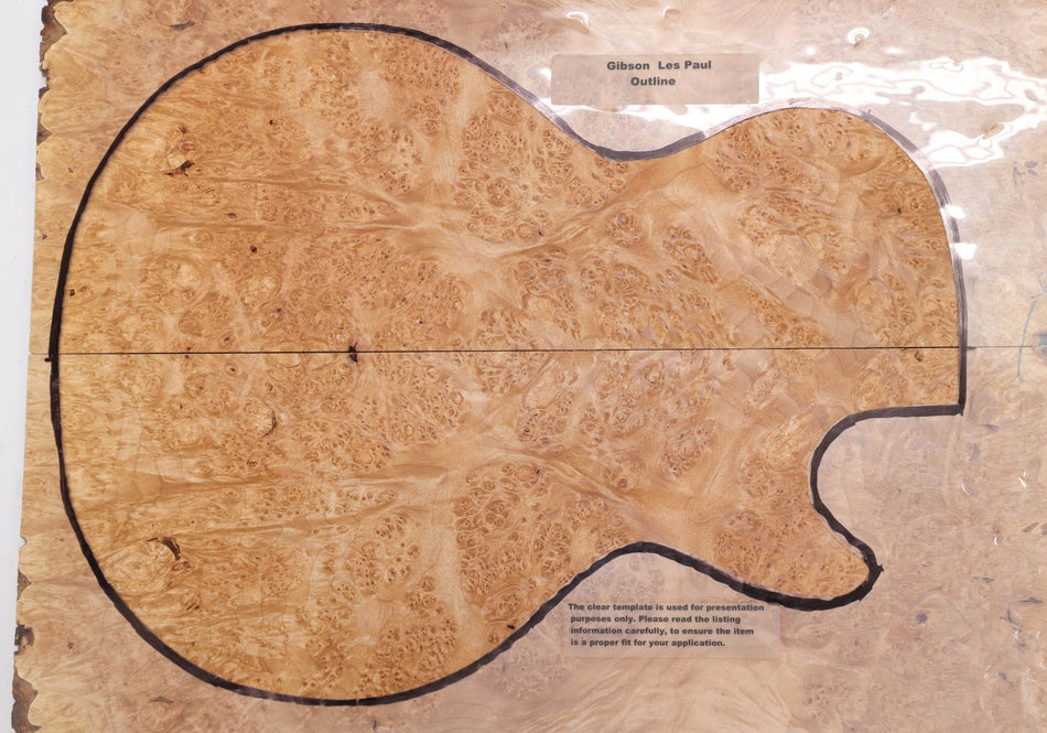 Maple Burl Guitar set, 0.8" thick, HIGHLY FIGURED (+4★) - Stock# 5-6505