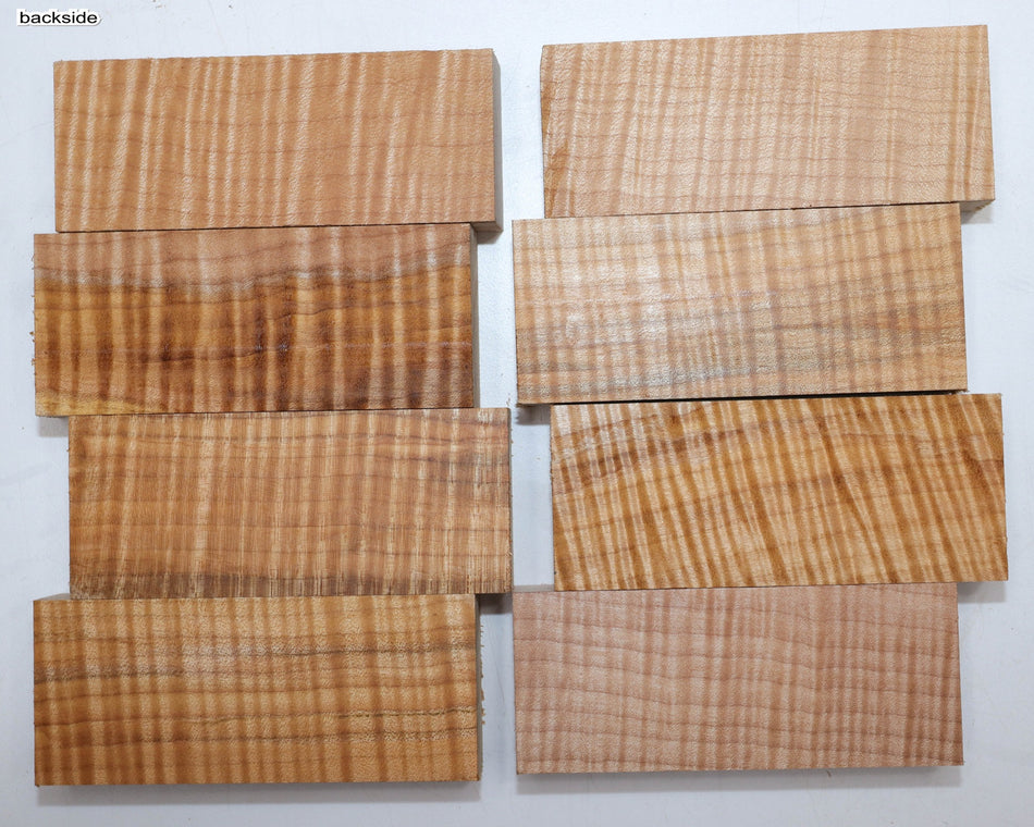 Maple Flame Knife Scales, 8 pieces, 1" x 2" x 5" each (HIGH FIGURE) - Stock # 5-6858
