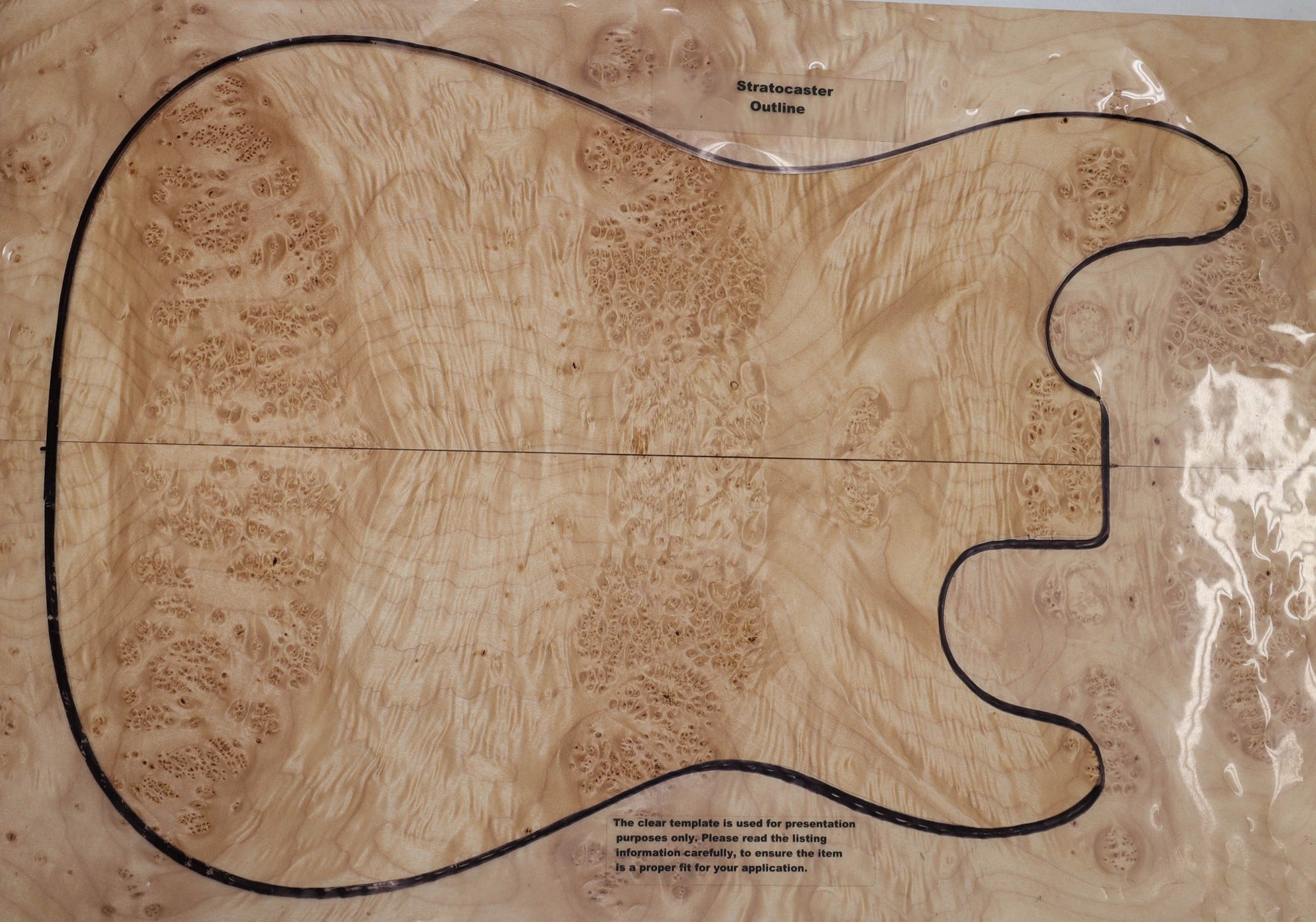 Maple Burl drop top guitar set of two pieces, highly figured. EdCo