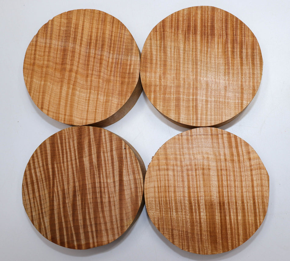 Maple Flame Rounds, 4 pieces 7" diameter x 2", HIGHLY FIGURED - Stock# 5-7095