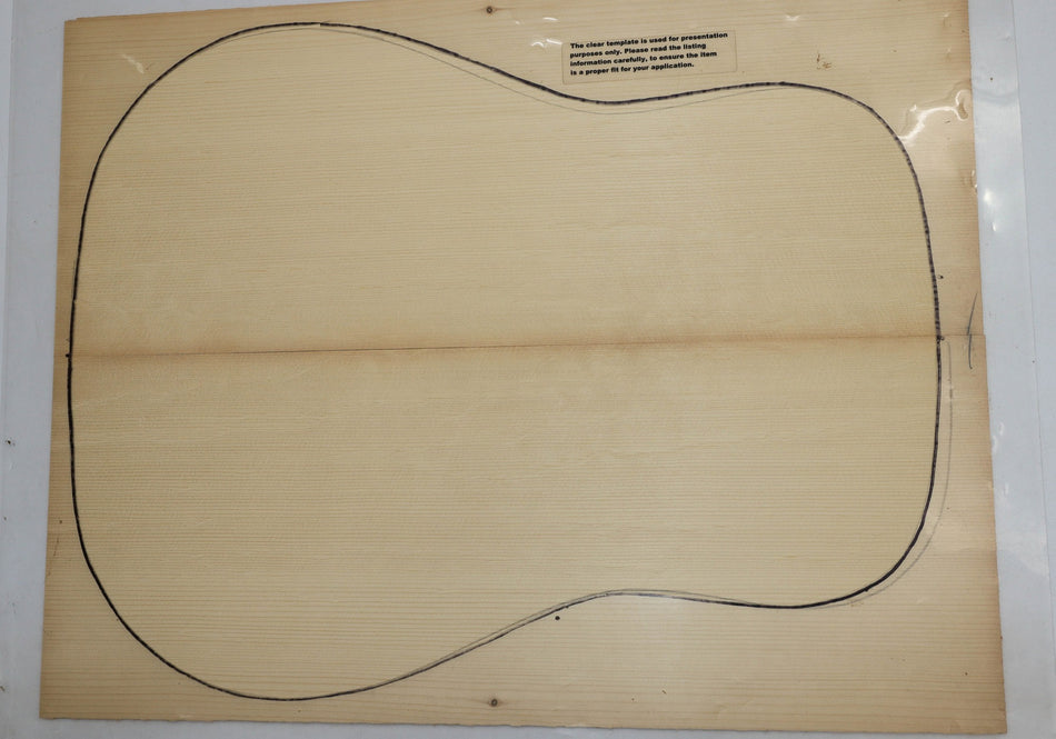 Engelmann Spruce Dreadnought Guitar Set, 0.15" thick, 2A Bearclaw Figure - Stock# 5-7851