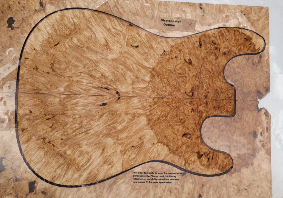 Maple Burl Guitar set, 0.29" thick (HIGH FIGURE +4★) - Stock# 5-7882